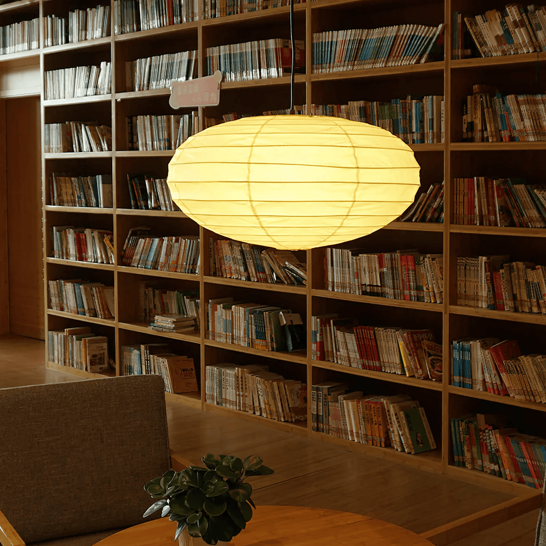 Mulberry Paper Lantern Pendant Light Round White 19.7 in Set of 2 4