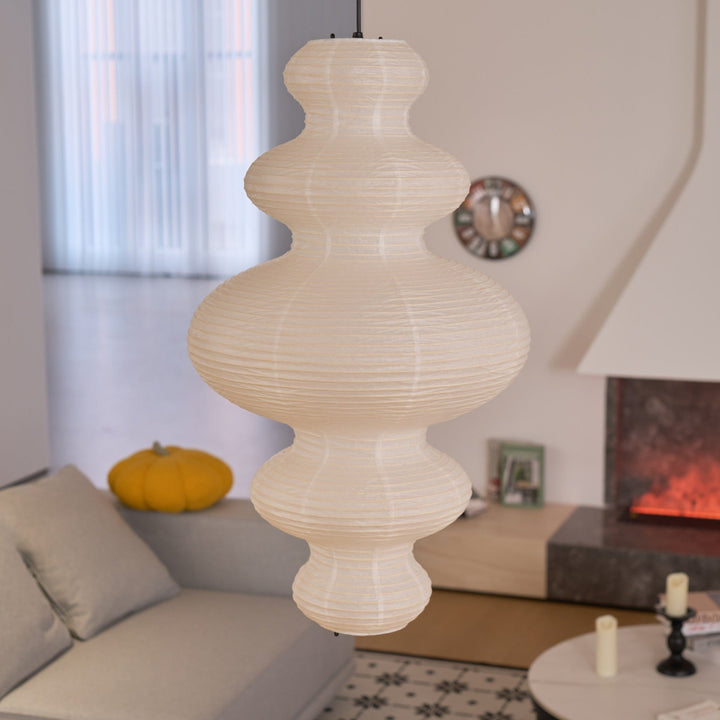 Mulberry Paper Lantern Pendant Light Tiered Shade 18.5 in 5