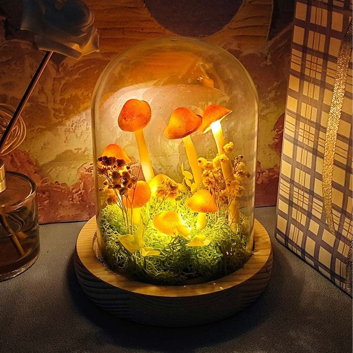 Mushroom Lamp DIY Kit Glass Dome Battery Operated 1