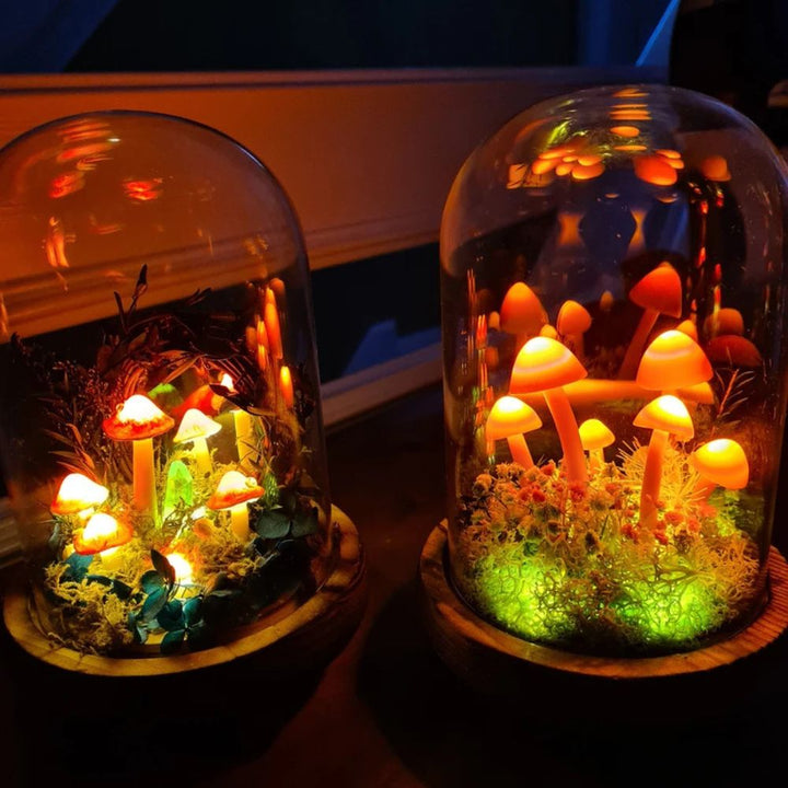 Mushroom Lamp DIY Kit Glass Dome Battery Operated 5
