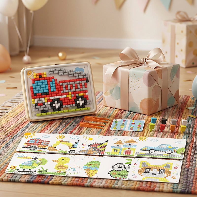 Mushroom Peg Pattern Puzzle Board with Templates Set of 2 3