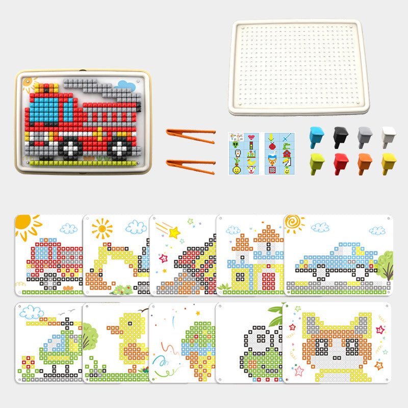 Mushroom Peg Pattern Puzzle Board with Templates Set of 2 Pegboard 1