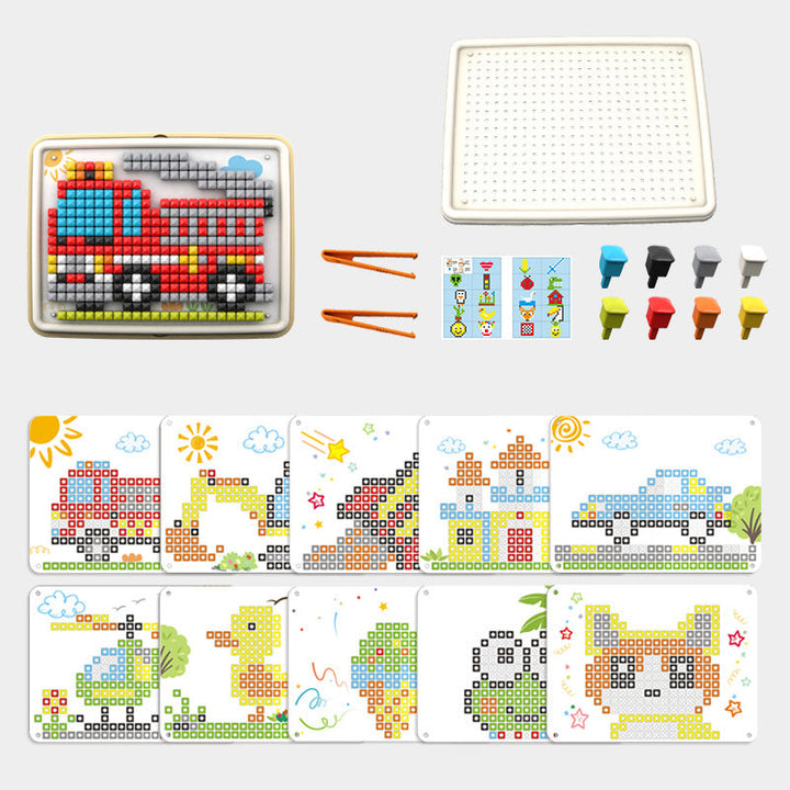 Mushroom Peg Pattern Puzzle Board with Templates Set of 2 Pegboard 1