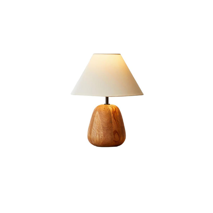 Natural Wood Table Lamp White Fabric Shade 14.9 in Set of 3 11.8 x 14.9 in 1