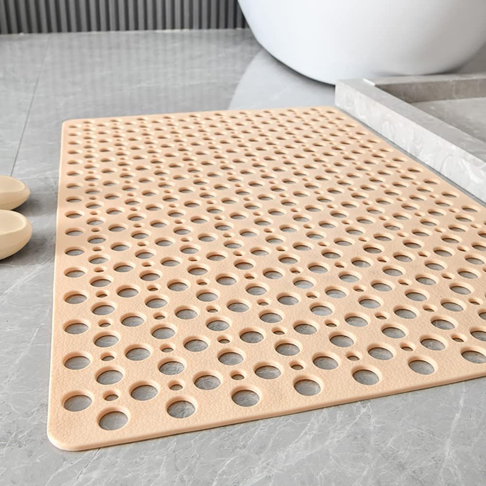 Non Slip Shower and Bathtub Mat with Suction Cups Beige 1