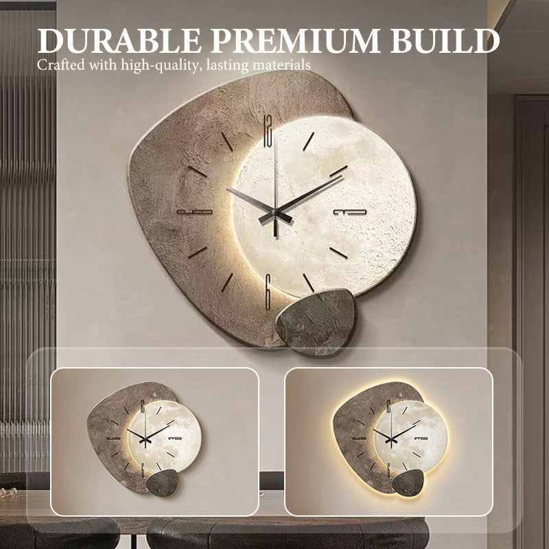 Nordic Stone Wall Clock with Optional USB Backlight Set of 2 1