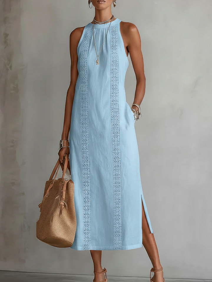 BEVERLY | TUMMY COVERAGE EMBROIDERED MIDI DRESS