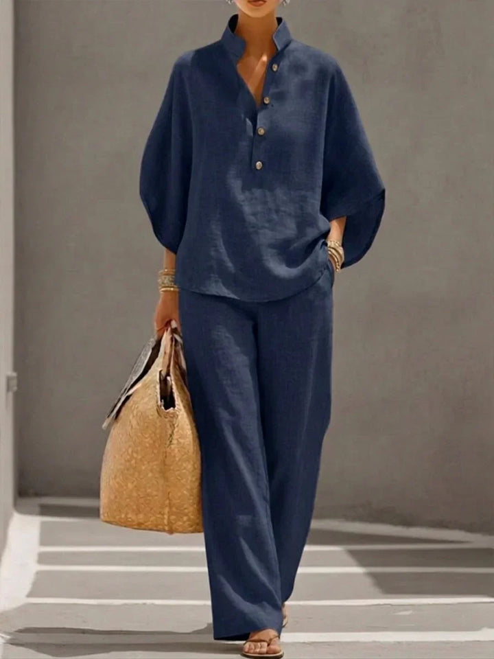 DORIS | FORGIVING DRAPE LINEN BATWING SET