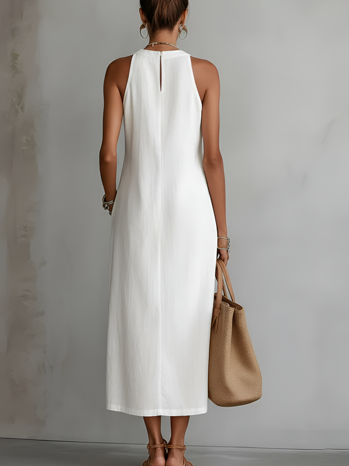 BEVERLY | TUMMY COVERAGE EMBROIDERED MIDI DRESS