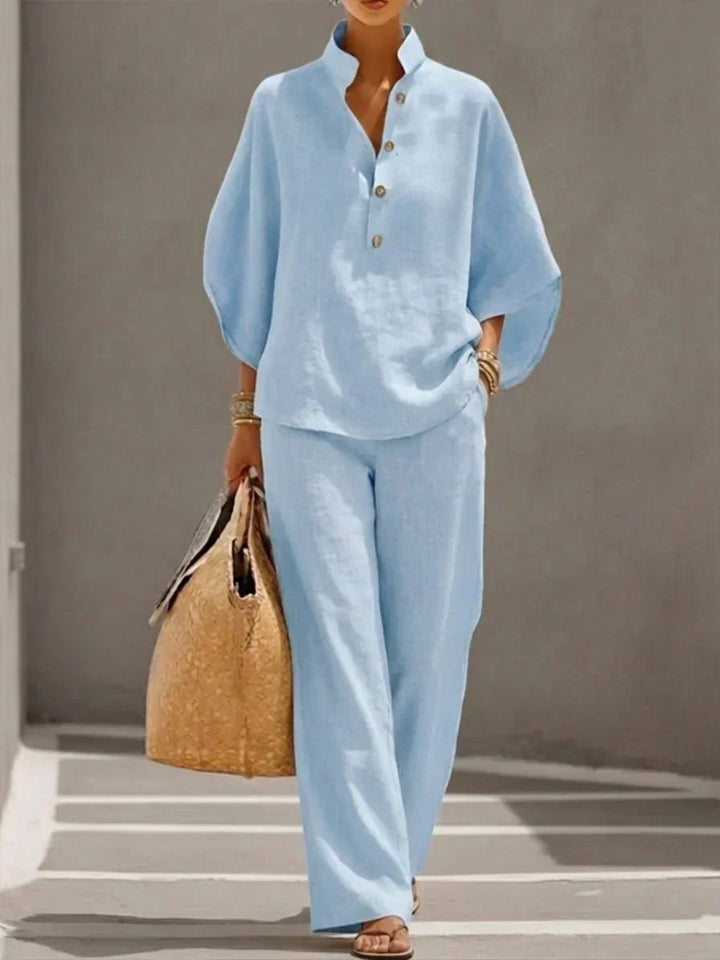 DORIS | FORGIVING DRAPE LINEN BATWING SET