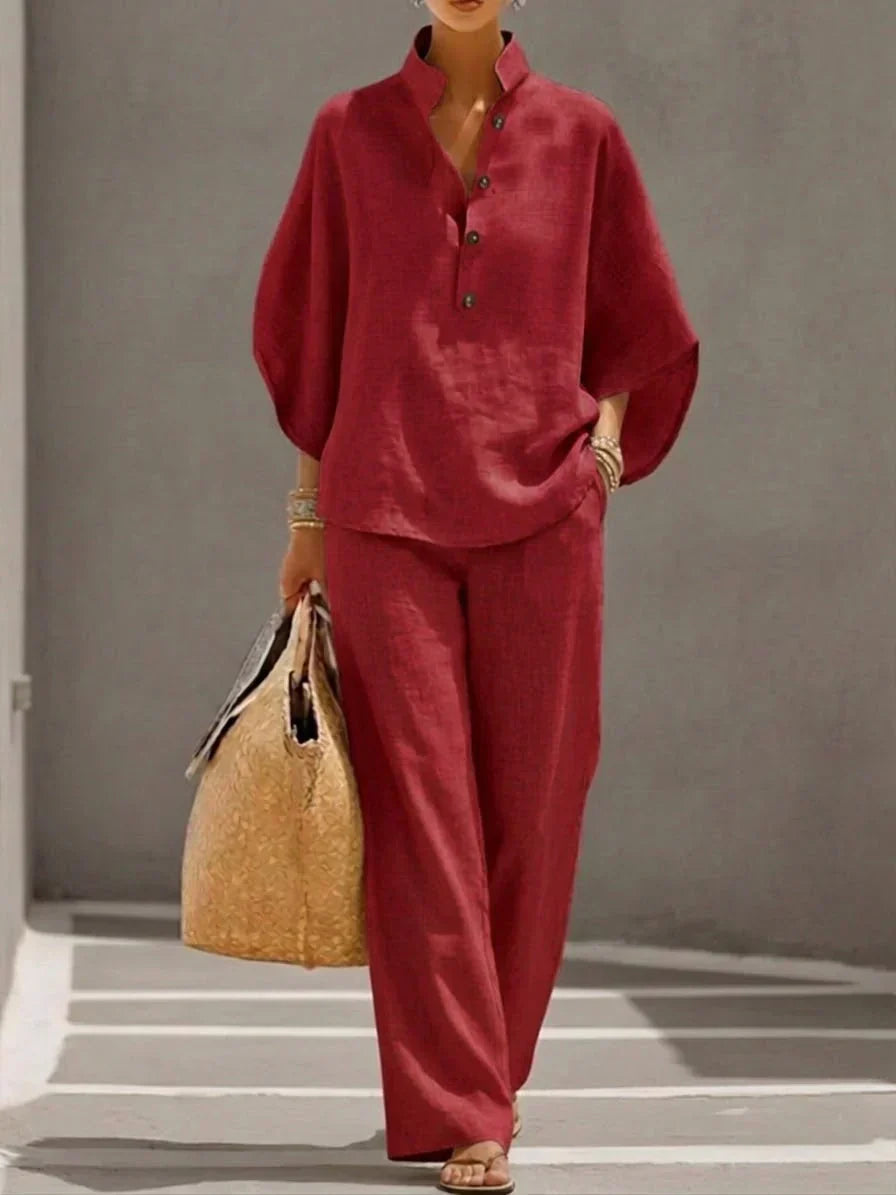 DORIS | FORGIVING DRAPE LINEN BATWING SET