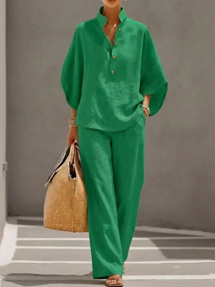 DORIS | FORGIVING DRAPE LINEN BATWING SET