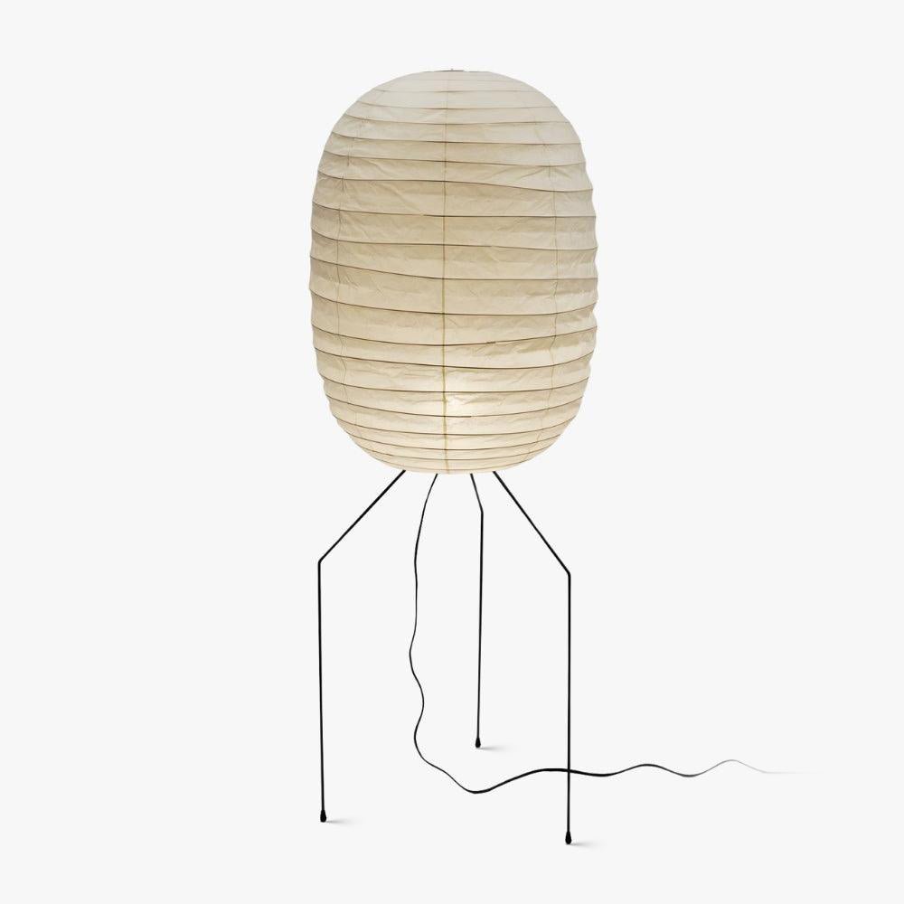 Oval Rice Paper Lantern Floor Lamp Tripod Legs 55.1 in Set of 2 1