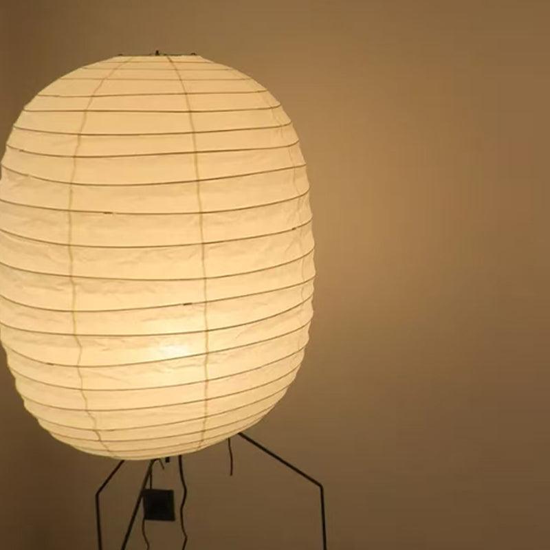 Oval Rice Paper Lantern Floor Lamp Tripod Legs 55.1 in Set of 2 4