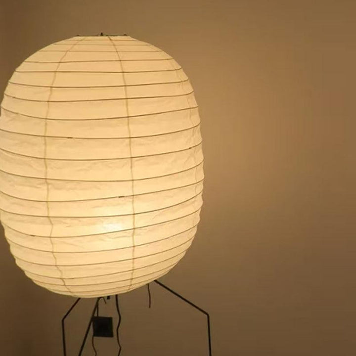 Oval Rice Paper Lantern Floor Lamp Tripod Legs 55.1 in Set of 2 4