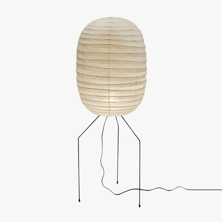 Oval Rice Paper Lantern Floor Lamp Tripod Legs 55.1 in Set of 2 5