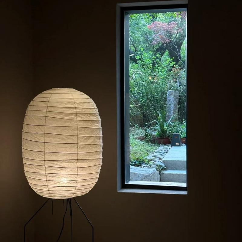 Oval Rice Paper Lantern Floor Lamp Tripod Legs 55.1 in Set of 2 6