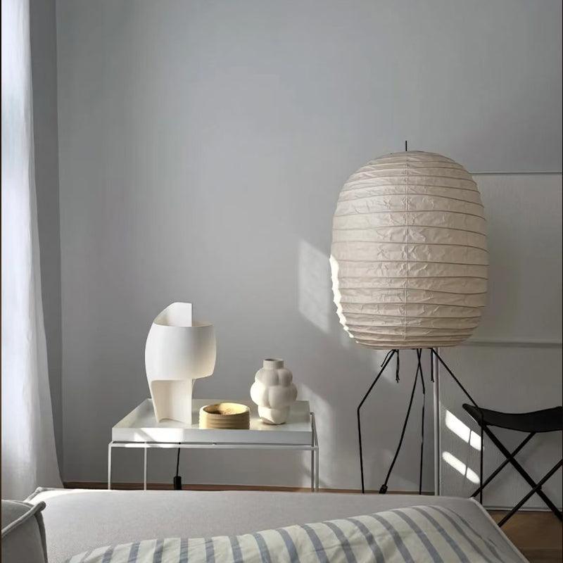 Oval Rice Paper Lantern Floor Lamp Tripod Legs 55.1 in Set of 2 7