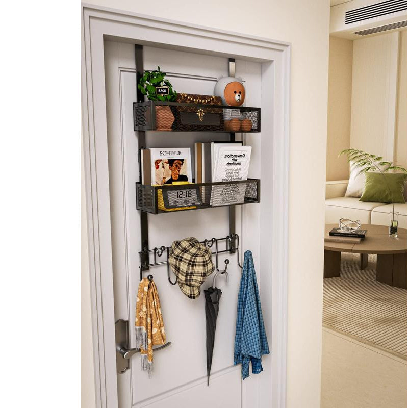 Over the Door Organizer Rack with 2 Baskets and Hooks 27.6 Inch 2