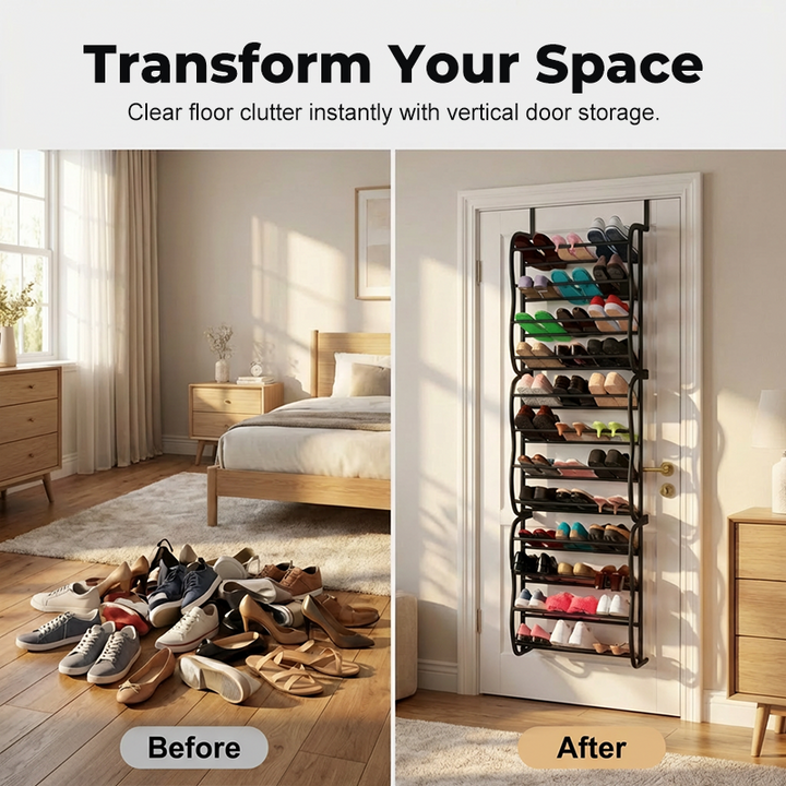 Over the Door Shoe Rack 12 Tier 71.3 Inch Metal 2