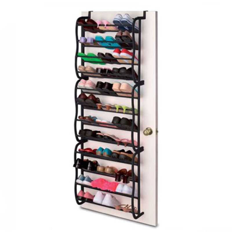 Over the Door Shoe Rack 12 Tier 71.3 Inch Metal Black 1