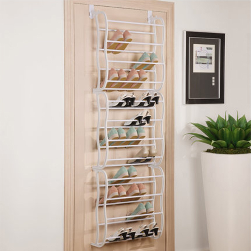 Over the Door Shoe Rack 12 Tier 71.3 Inch Metal White 1