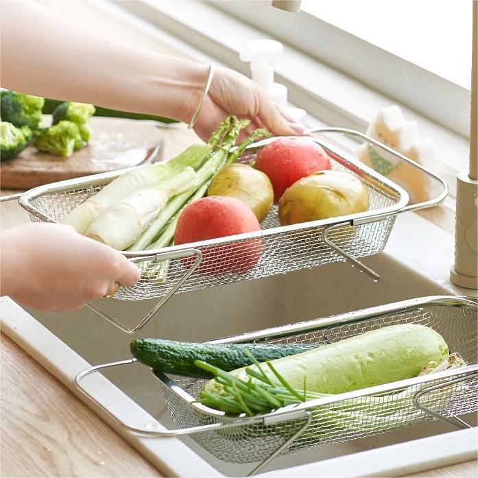 Over the Sink Dish Drying Rack Stainless Steel Mesh 6