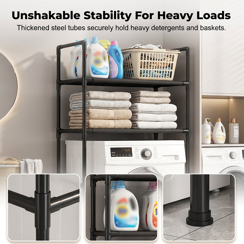 Over the Toilet Storage Rack 3 Tier No Drill Black or White 4
