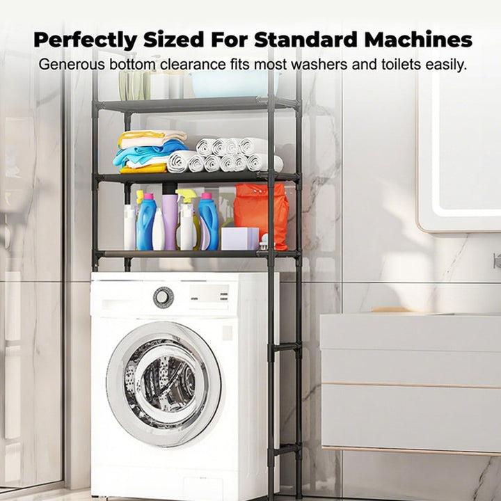 Over the Toilet Storage Rack 3 Tier No Drill Black or White 5