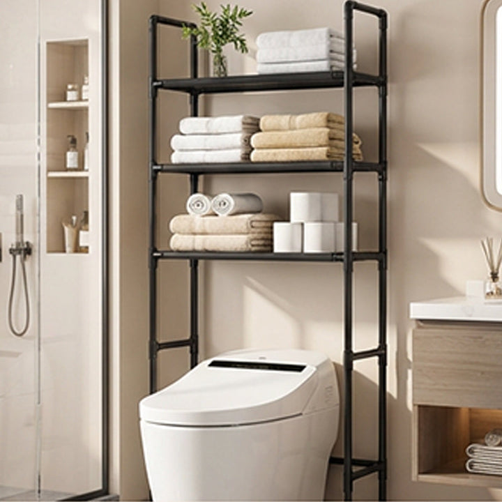 Over the Toilet Storage Rack 3 Tier No Drill Black or White 7