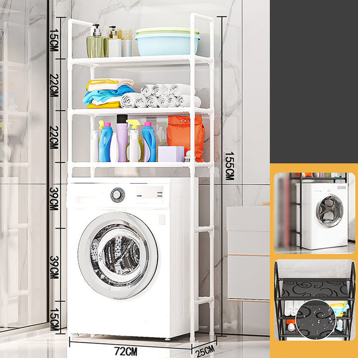 Over the Toilet Storage Rack 3 Tier No Drill Black or White Over the Washer 1