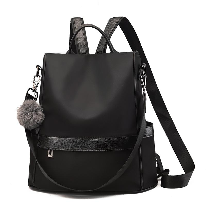 Oxford Cloth Backpack with Shoulder Strap 12.6 x 5.9 x 13 Inches Black 1