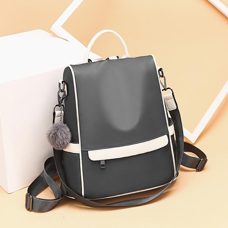 Oxford Cloth Backpack with Shoulder Strap 12.6 x 5.9 x 13 Inches Gray 1