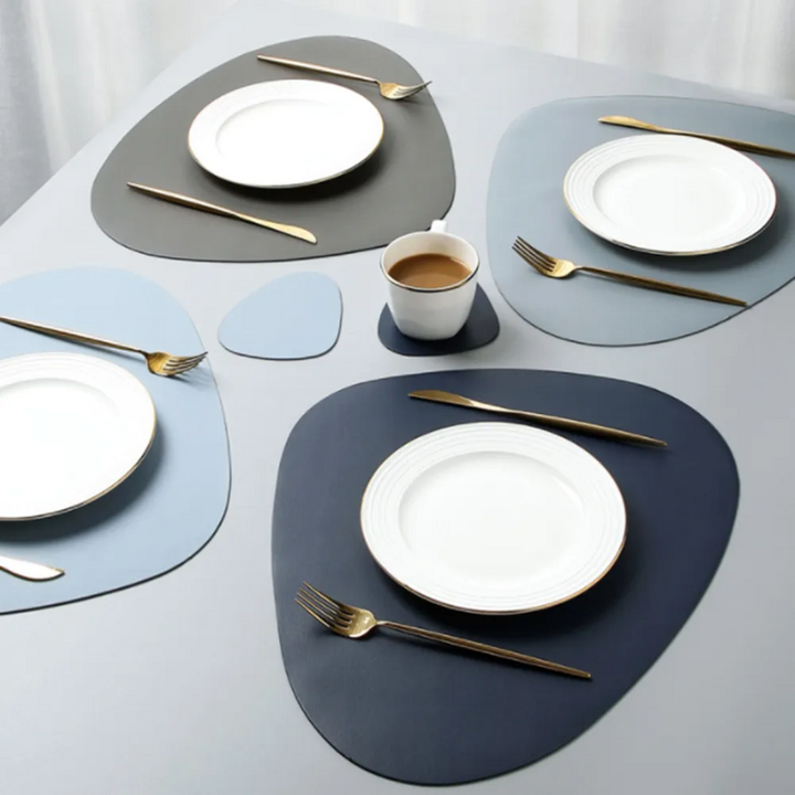 Pebble Shaped Placemats and Coasters Set of 8 Set of 8 1