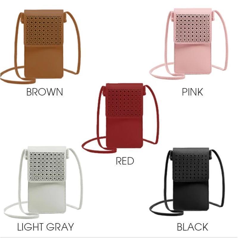 Phone Crossbody Bag PU with Touch Window 3.5 x 7.5 Inches Set of 2 1