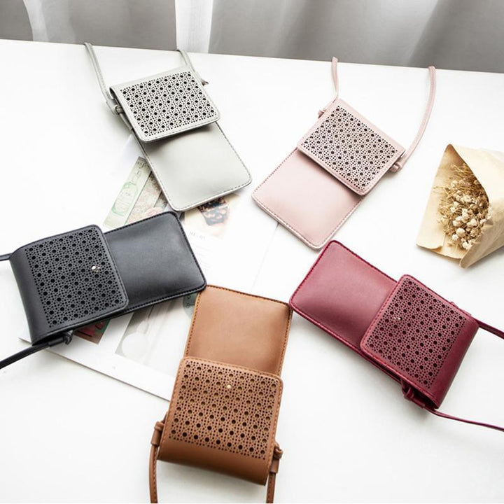 Phone Crossbody Bag PU with Touch Window 3.5 x 7.5 Inches Set of 2 6