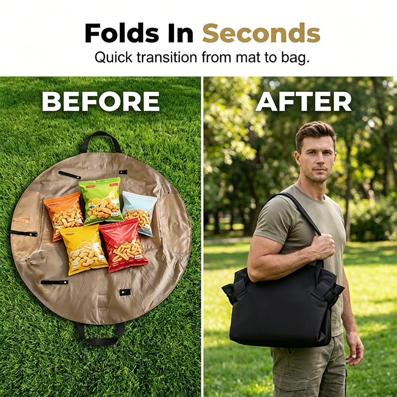 Picnic Mat Tote Bag 2 in 1 Oxford 39.4 Inch 1