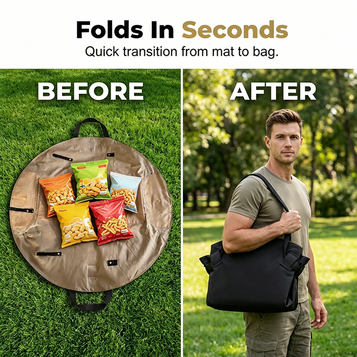 Picnic Mat Tote Bag 2 in 1 Oxford 39.4 Inch 1