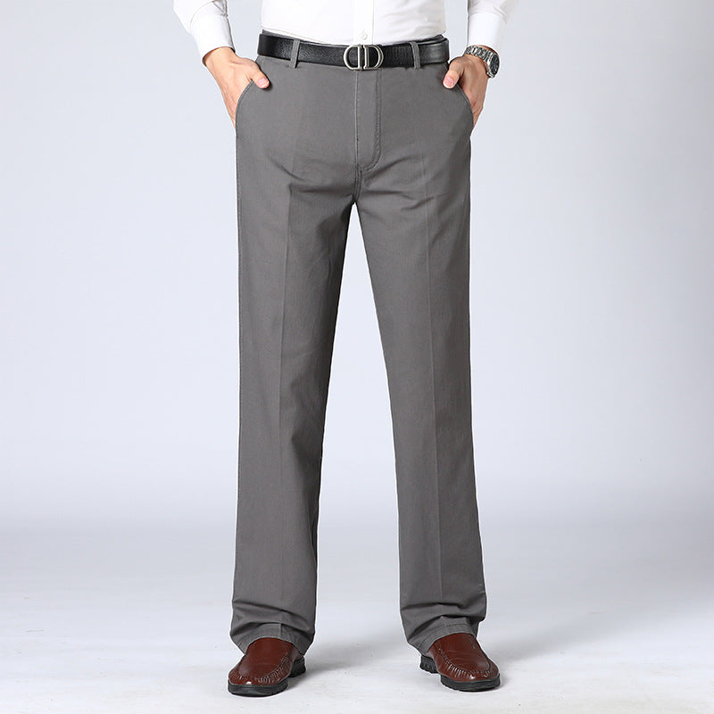 Pleated Straight Leg Dress Pants Gray 1