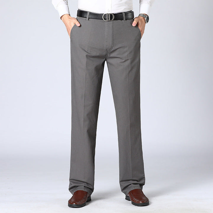 Pleated Straight Leg Dress Pants Gray 1