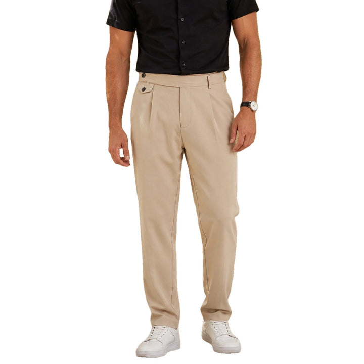 Pleated Tailored Pants Side Tab Waist Set of 3 on white