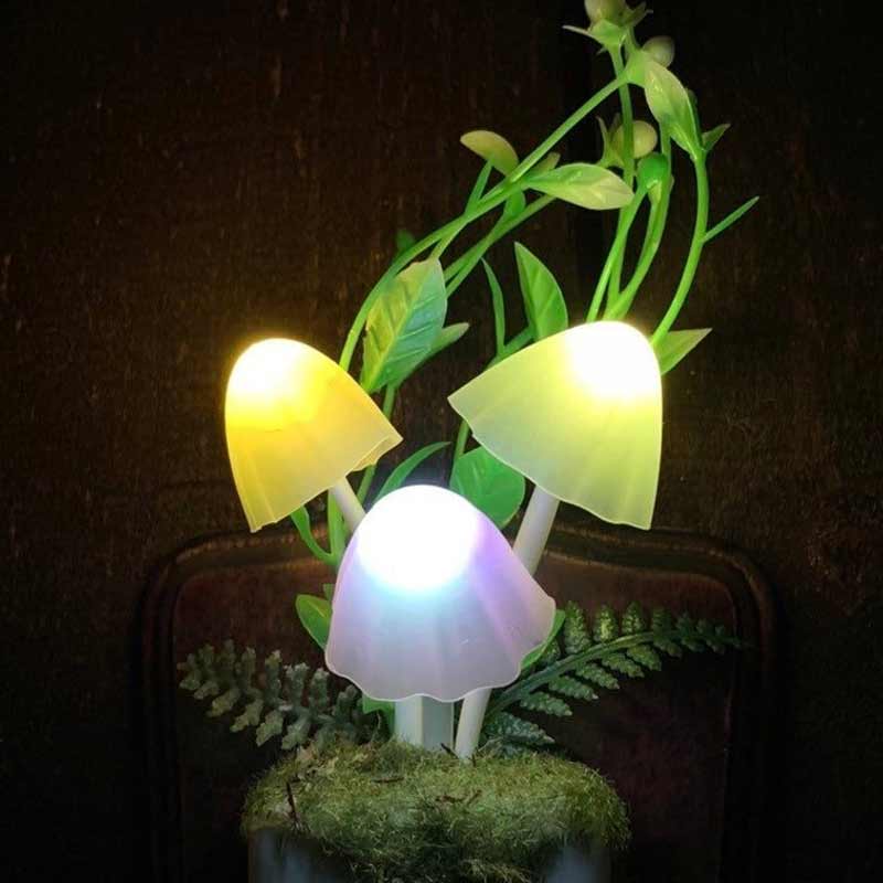 Plug In Mushroom LED Night Light ABS 1.8 x 1.8 x 4.7 in Aquatic Plant 1