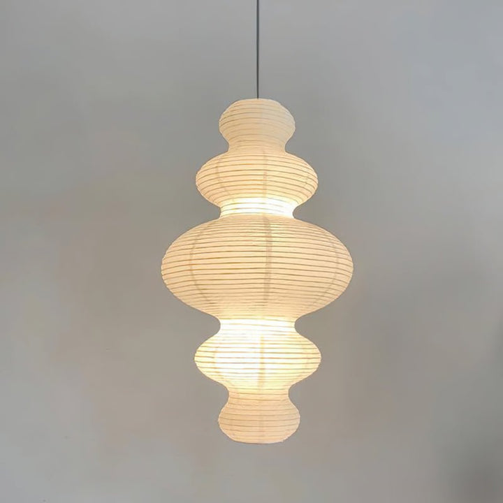 Plug In Paper Tower Swag Pendant Light Mulberry Paper 18.5 in Set of 3 3
