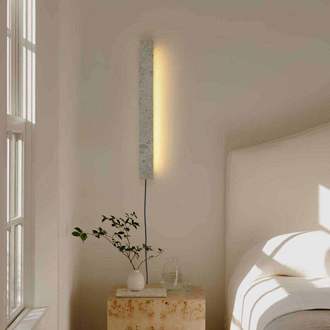 Plug In Travertine Linear Wall Light 18.9 in Set of 3 5