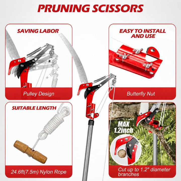 Pole Saw and Tree Pruner 14 ft Extendable 4