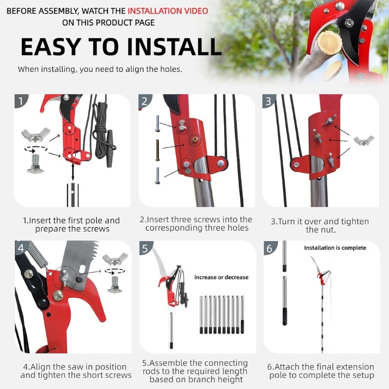 Pole Saw and Tree Pruner 14 ft Extendable 7