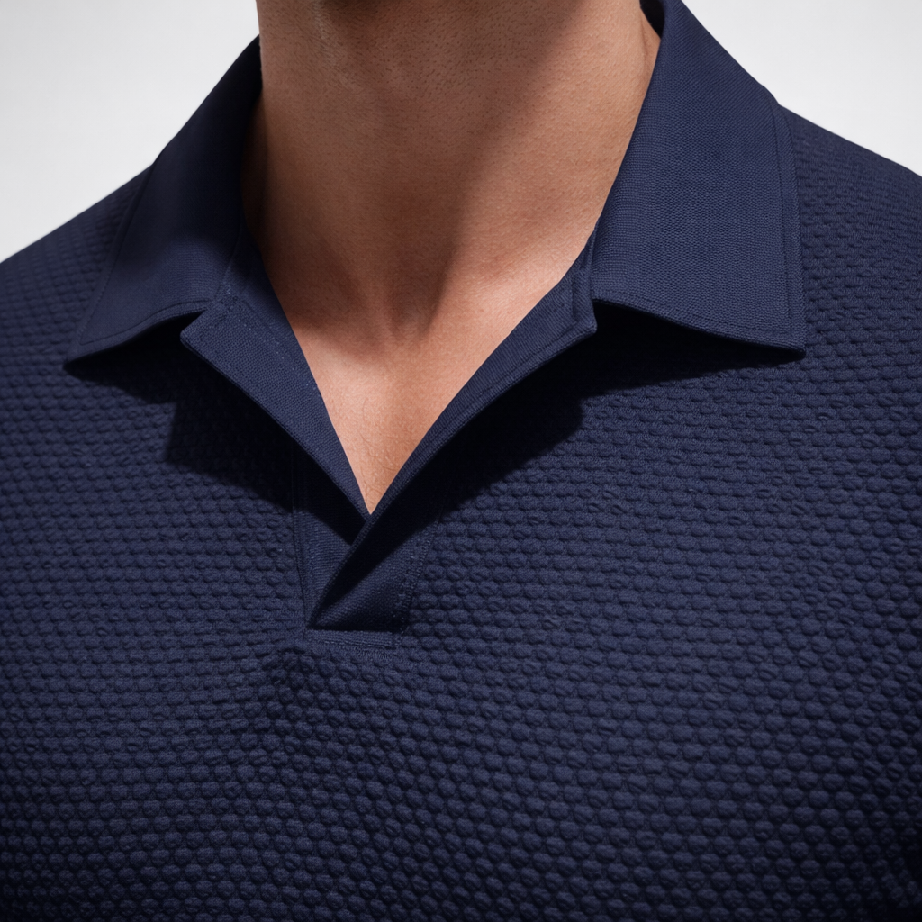 JAMES TEXTURED POLO SHIRT | BREATHABLE COMFORT FOR SUNNY DAYS