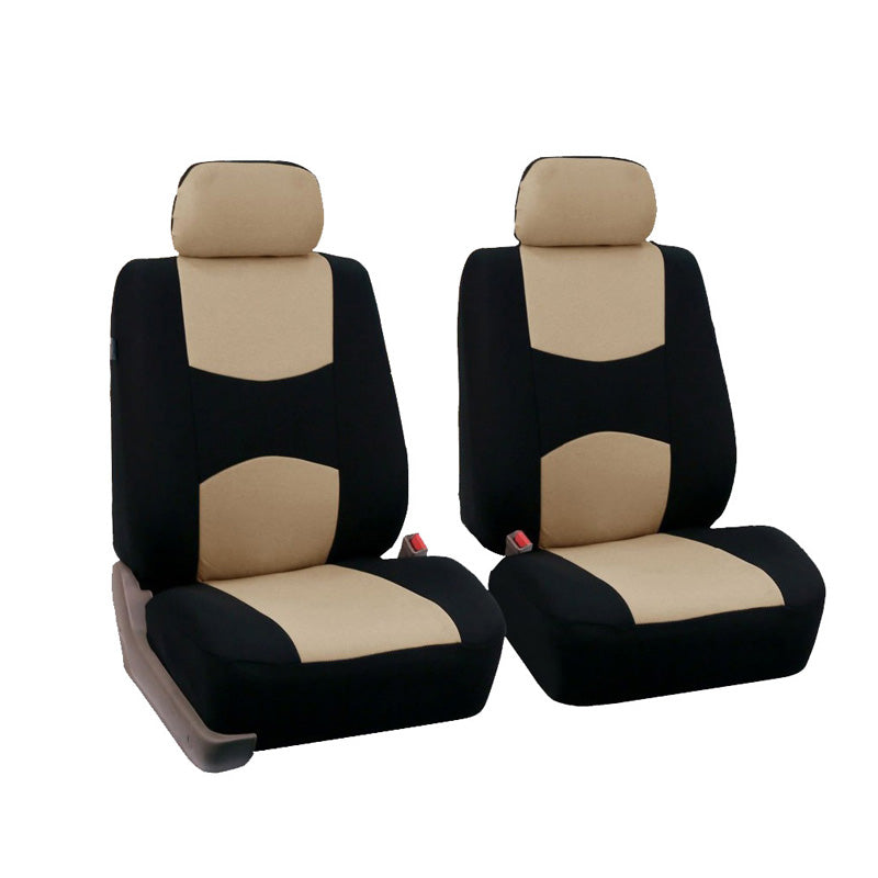 Polyester Front Car Seat Covers Set of 2 Beige 1
