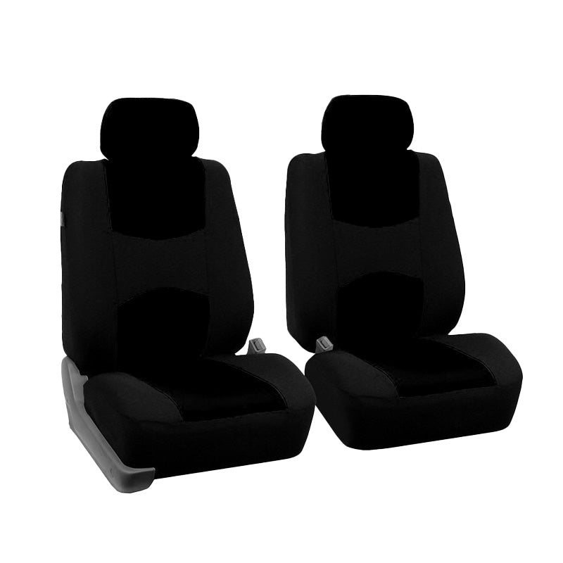 Polyester Front Car Seat Covers Set of 2 Black 1