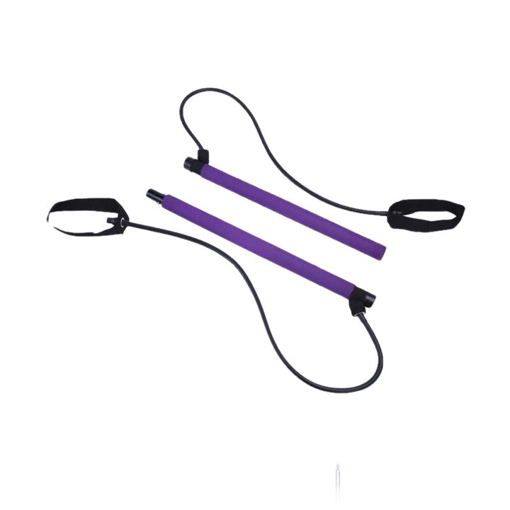 Portable Pilates Bar Kit with Resistance Bands Set of 2 on white